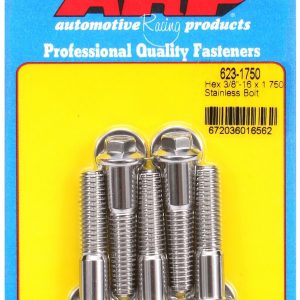 ARP Bolt, Standard Bolt, 3/8 Inch – 16 Thread Size, 1.750 Inch Under Head Length, 3/8 Inch Socket Size, Hex Style Head Type, Polished – 623-1750