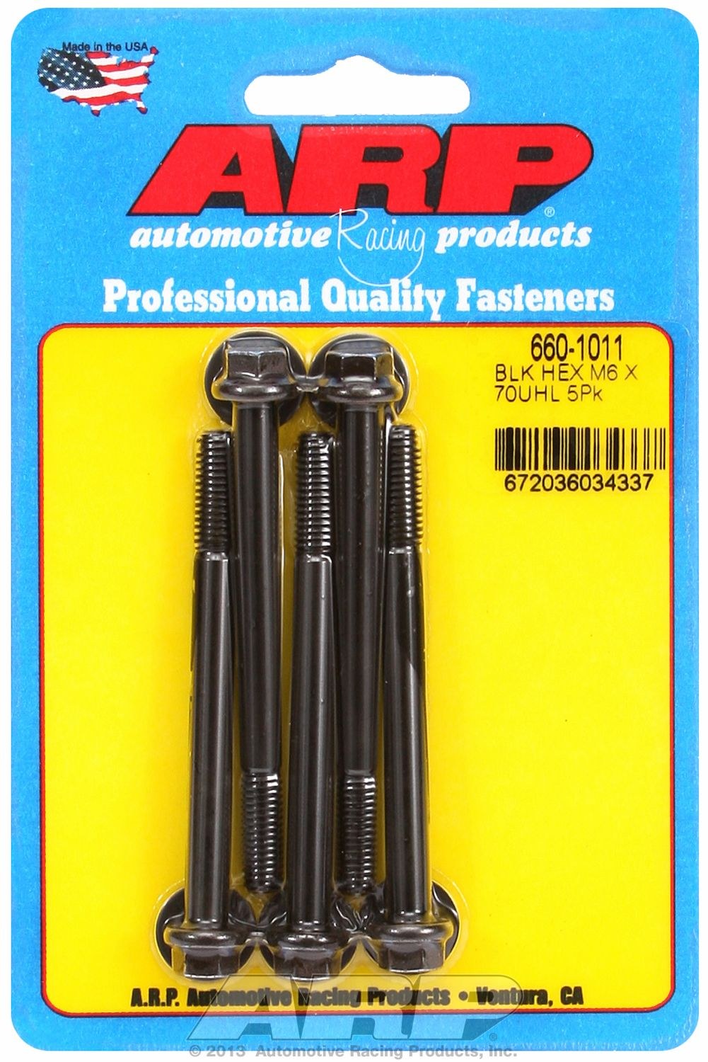 ARP Bolt, Metric Bolt, 6 Millimeter X 1.00 Thread Size, 70 Millimeter Under Head Length, 8 Millimeter Socket Size, Hex Style Head Type – 660-1011