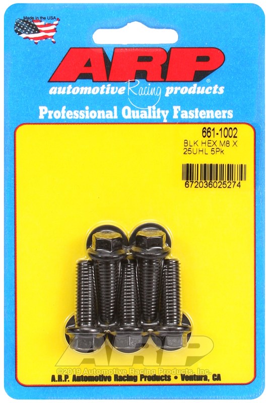 ARP Bolt, Metric Bolt, 8 Millimeter X 1.25 Thread Size, 25 Millimeter Under Head Length, 10 Millimeter Socket Size, Hex Style Head Type – 661-1002