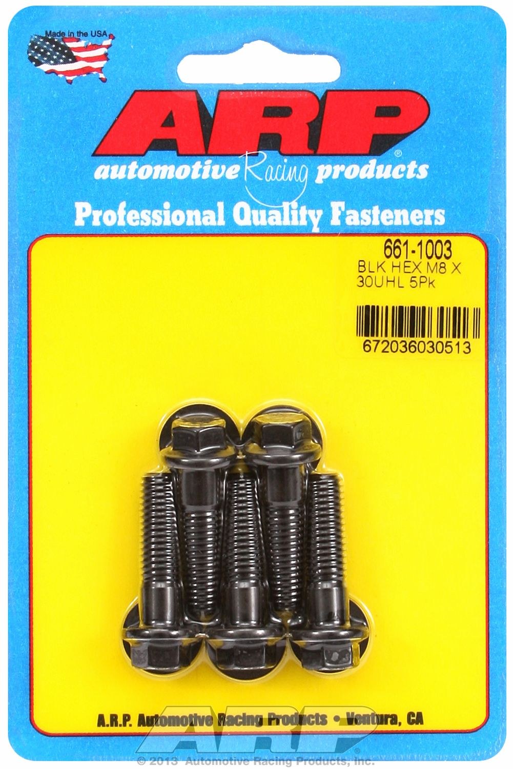 ARP Bolt, Metric Bolt, 8 Millimeter X 1.25 Thread Size, 30 Millimeter Under Head Length, 10 Millimeter Socket Size, Hex Style Head Type – 661-1003