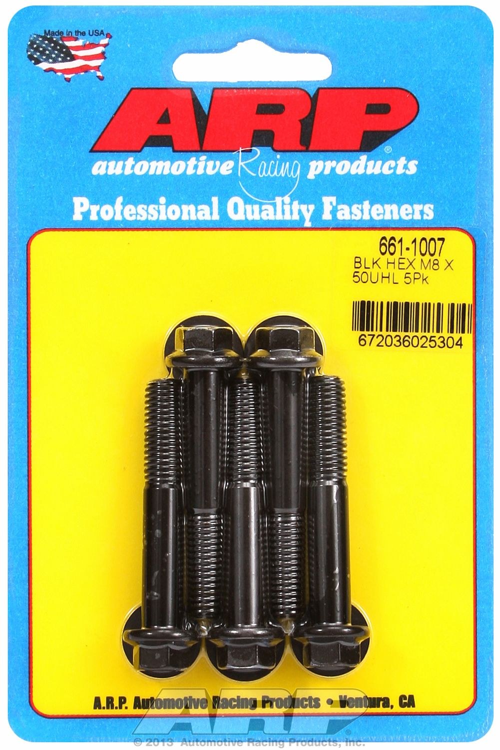 ARP Bolt, Metric Bolt, 8 Millimeter X 1.25 Thread Size, 50 Millimeter Under Head Length, 10 Millimeter Socket Size, Hex Style Head Type – 661-1007