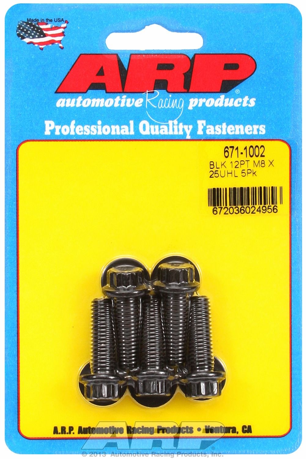 ARP Bolt, Metric Bolt, 8 Millimeter X 1.25 Thread Size, 25 Millimeter Under Head Length, 10 Millimeter Socket Size, 12 Point Head Type – 671-1002