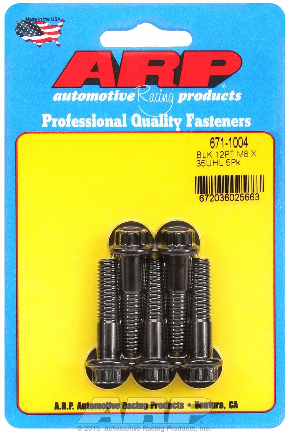 ARP Bolt, Metric Bolt, 8 Millimeter X 1.25 Thread Size, 35 Millimeter Under Head Length, 10 Millimeter Socket Size, 12 Point Head Type – 671-1004
