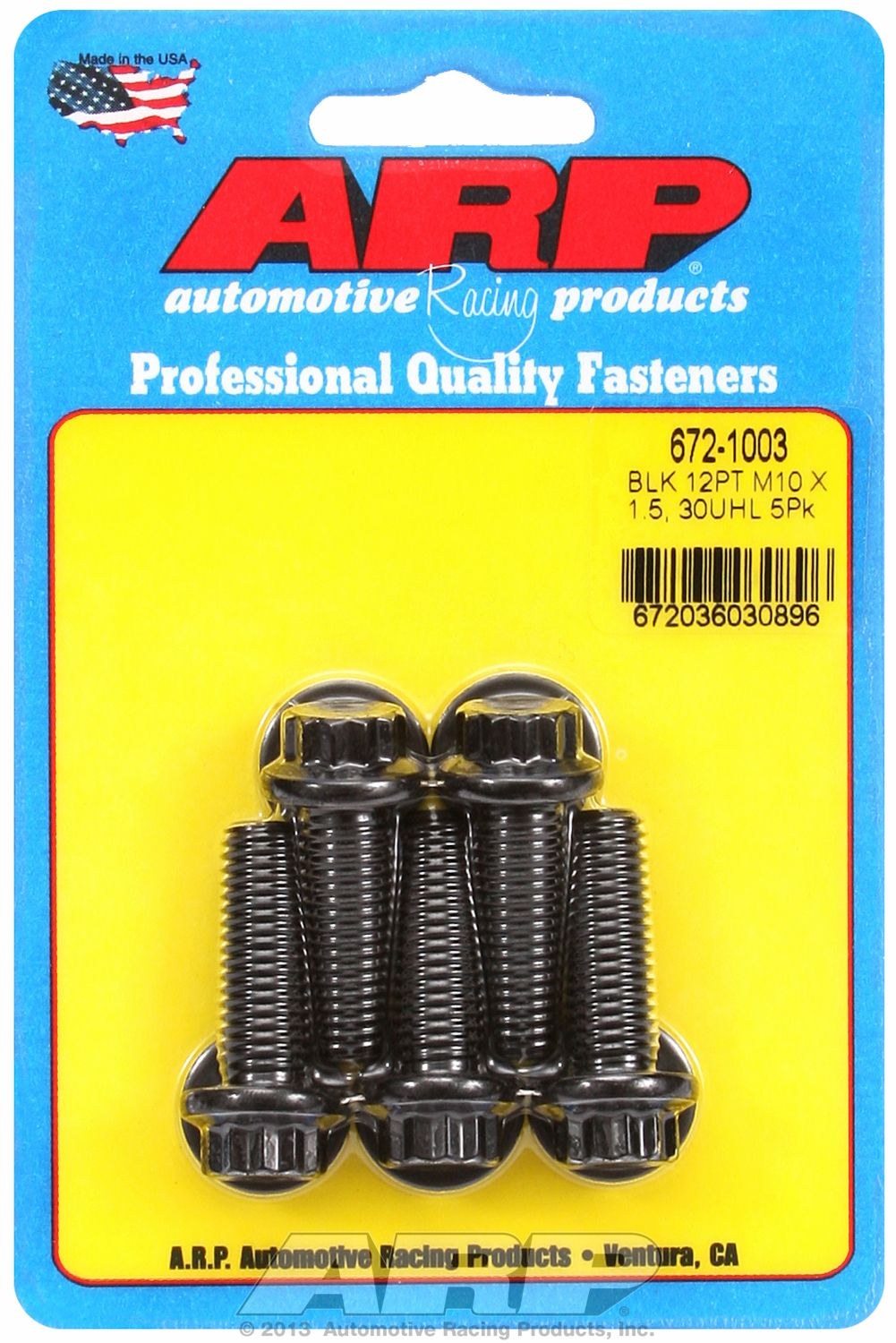 ARP Bolt, Metric Bolt, 10 Millimeter X 1.50 Thread Size, 30 Millimeter Under Head Length, 12 Millimeter Socket Size, 12 Point Head Type – 672-1003