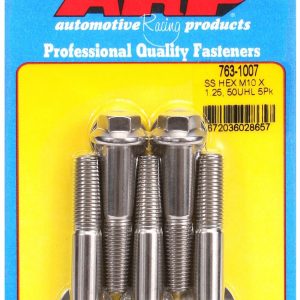 ARP Bolt, Metric Bolt, 10 Millimeter X 1.25 Thread Size, 50 Millimeter Under Head Length, 12 Millimeter Socket Size, Hex Style Head Type – 763-1007