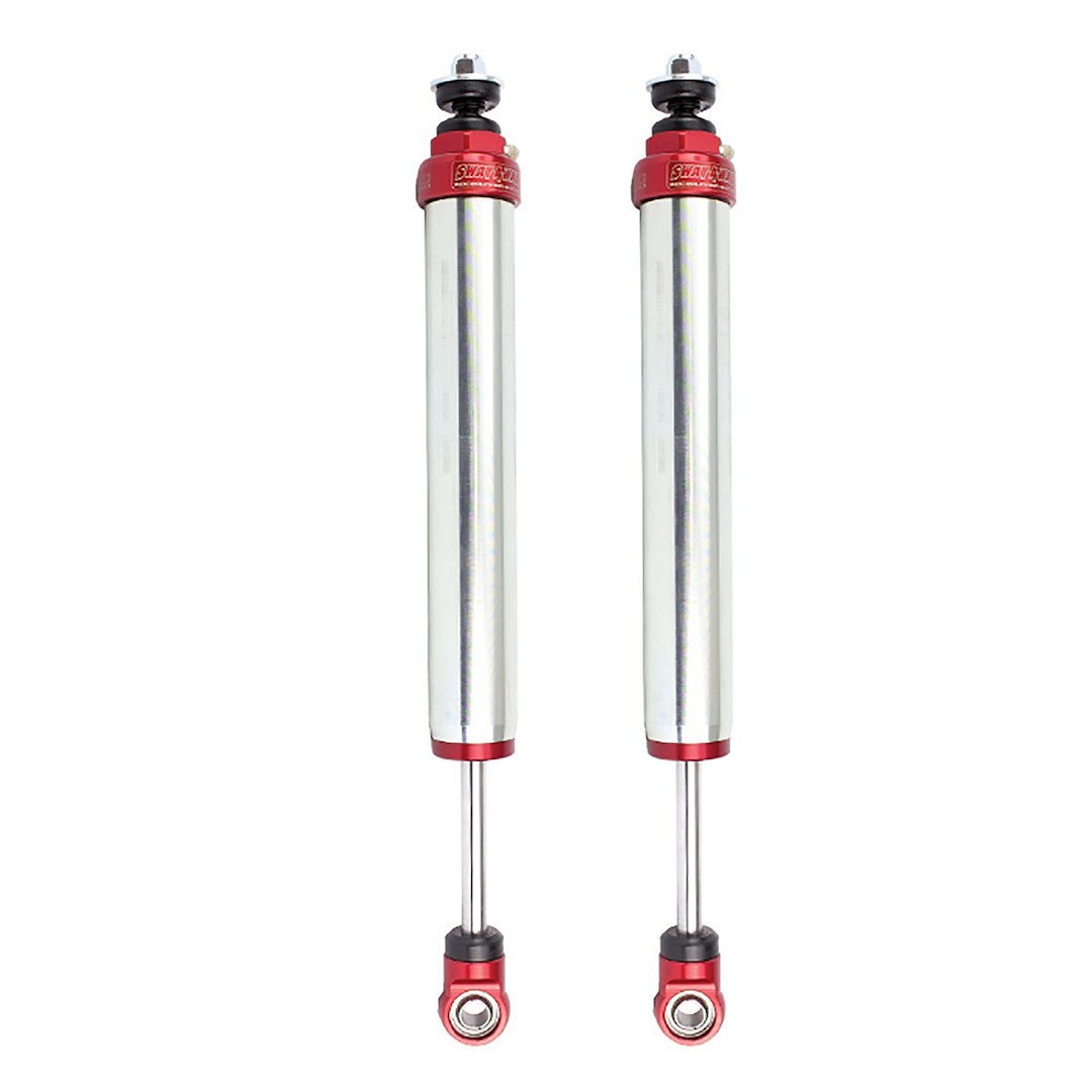 aFe Power Shock Absorber, Sway-A-Way, Hydraulic, Without Reservoir, Adjustable, Without Shock Boots, Silver and Red, Set of 2 – 102-0052-07