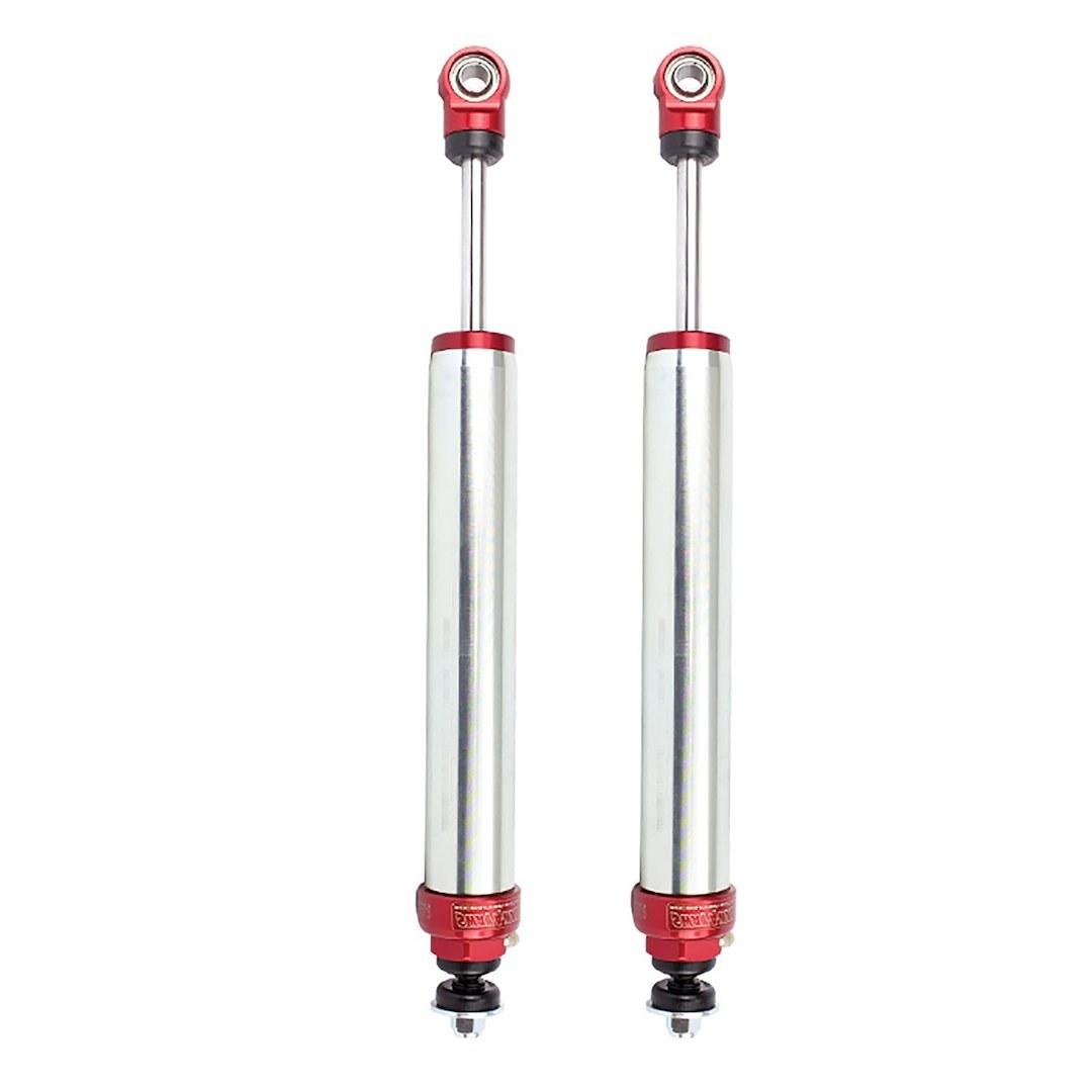 aFe Power Shock Absorber, Sway-A-Way, Hydraulic, Without Reservoir, Adjustable, Without Shock Boots, Silver and Red, Set of 2 – 102-0052-07
