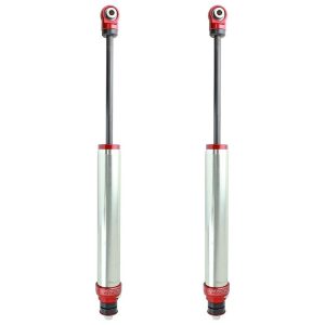 aFe Power Shock Absorber, Sway-A-Way, Hydraulic, Without Reservoir, Adjustable, Without Shock Boots, Silver and Red, Set of 2 – 102-0052-09