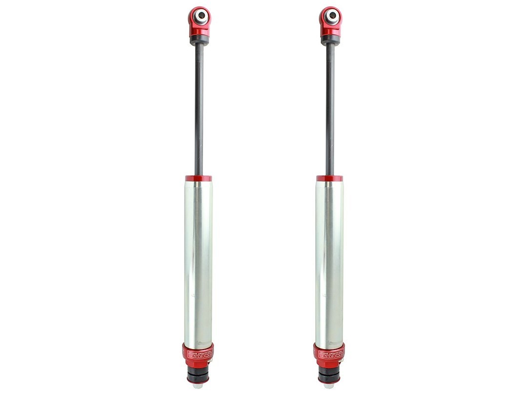 aFe Power Shock Absorber, Sway-A-Way, Hydraulic, Without Reservoir, Adjustable, Without Shock Boots, Silver and Red, Set of 2 – 102-0052-09