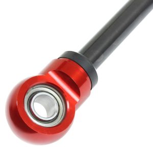 aFe Power Shock Absorber, Sway-A-Way, Hydraulic, With Reservoir, Adjustable, Without Shock Boots, Silver and Red, Set of 2 – 202-0056-01