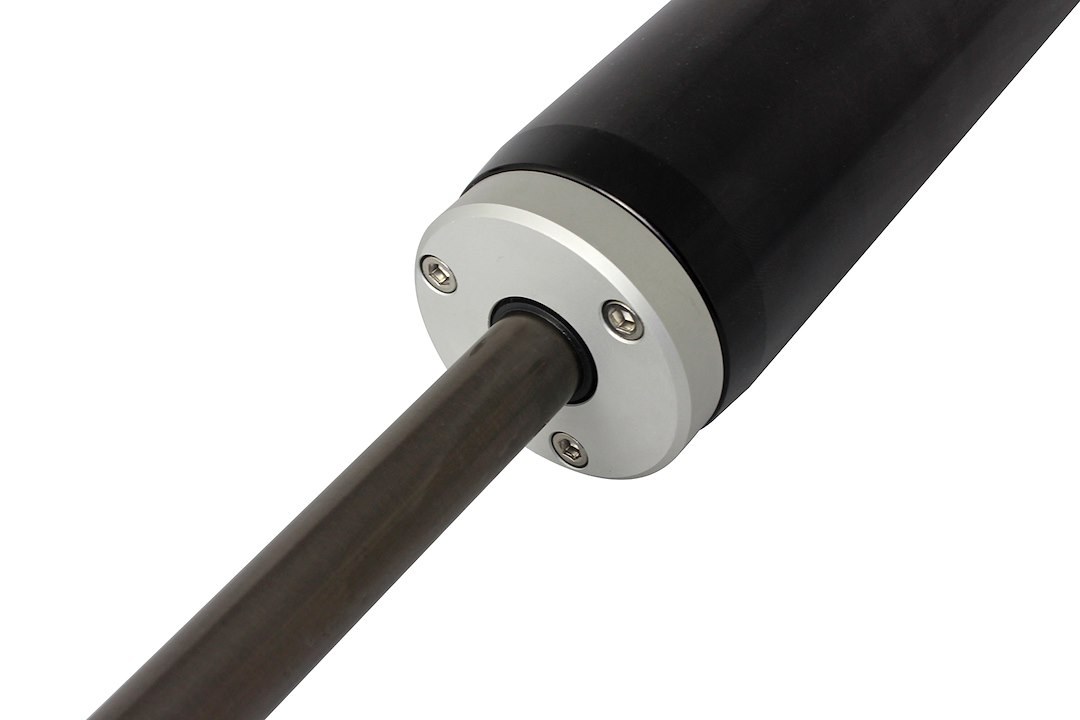 aFe Power Shock Absorber, Race Series, Gas, 2 Inch Diameter, Without Reservoir, Non-Adjustable, Without Shock Boots, Black and Silver – 37-D7001F