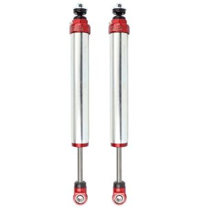 aFe Power Shock Absorber, Sway-A-Way, Hydraulic, Without Reservoir, Adjustable, Without Shock Boots, Silver and Red, Set of 2 – 401-5200-01