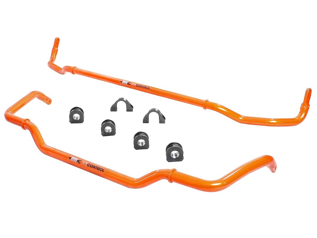 aFe Power Stabilizer Bar, Pfadt Series, 32 Millimeter Diameter Front/ 31.75 Millimeter Diameter Rear, Adjustable, Powder Coated, Orange – 440-503002-N