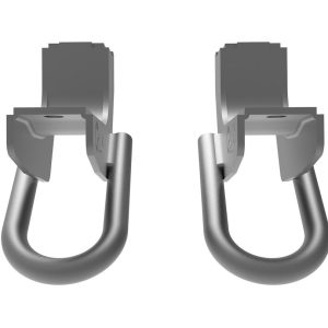 aFe Power Tow Hook, Frame Mount, 3/4 Inch Loop, Powder Coated, Grey, Steel, Set of 2 – 450-72T001-G