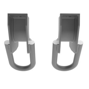 aFe Power Tow Hook, Frame Mount, 3/4 Inch Loop, Powder Coated, Grey, Steel, Set of 2 – 450-72T001-G