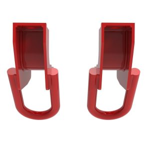aFe Power Tow Hook, Control, Functional, Powder Coated, Red, Steel, Includes Hardware, Set of 2 – 450-72T001-R