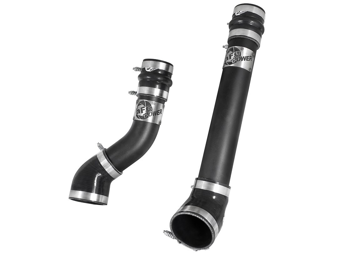 aFe Power Turbocharger Intercooler Pipe, Blade Runner, 3 Inch Diameter, Cold and Hot Side Pipes, Black Powder Coated, Aluminum – 46-20064-B