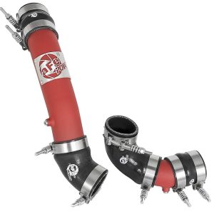 aFe Power Turbocharger Intercooler Pipe, Blade Runner, 2-1/2 Inch Diameter Cold and 2-1/4 Inch Diameter Hot Side Pipes, Red Powder Coated – 46-20324-R