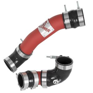 aFe Power Turbocharger Intercooler Pipe, Blade Runner, 2-1/2 Inch Diameter Cold and 2-1/4 Inch Diameter Hot Side Pipes, Red Powder Coated – 46-20324-R