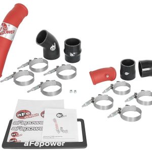aFe Power Turbocharger Intercooler Pipe, Blade Runner, 2-1/2 Inch Diameter Cold and 2-1/4 Inch Diameter Hot Side Pipes, Red Powder Coated – 46-20324-R