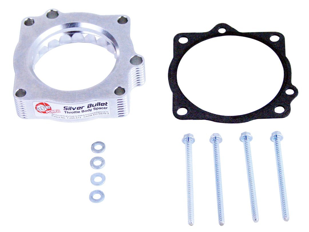 aFe Power Throttle Body Spacer, Silver Bullet, 1 Port, Polished, Billet Aluminum – 46-32007