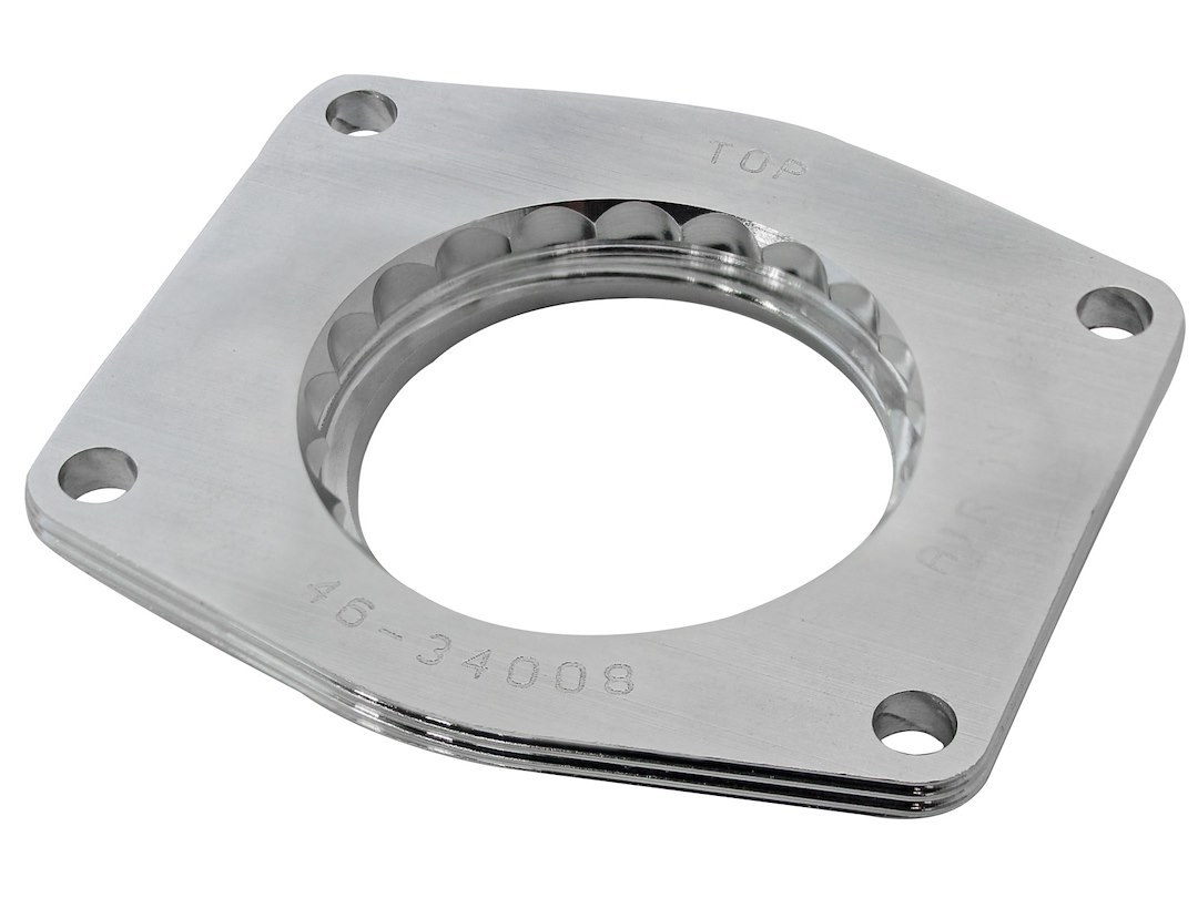 aFe Power Throttle Body Spacer, Silver Bullet, 2 Port, Polished, Billet Aluminum – 46-34008