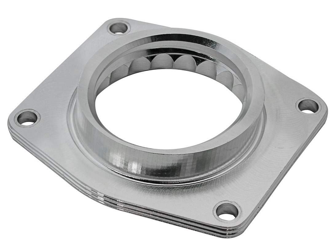 aFe Power Throttle Body Spacer, Silver Bullet, 2 Port, Polished, Billet Aluminum – 46-34008