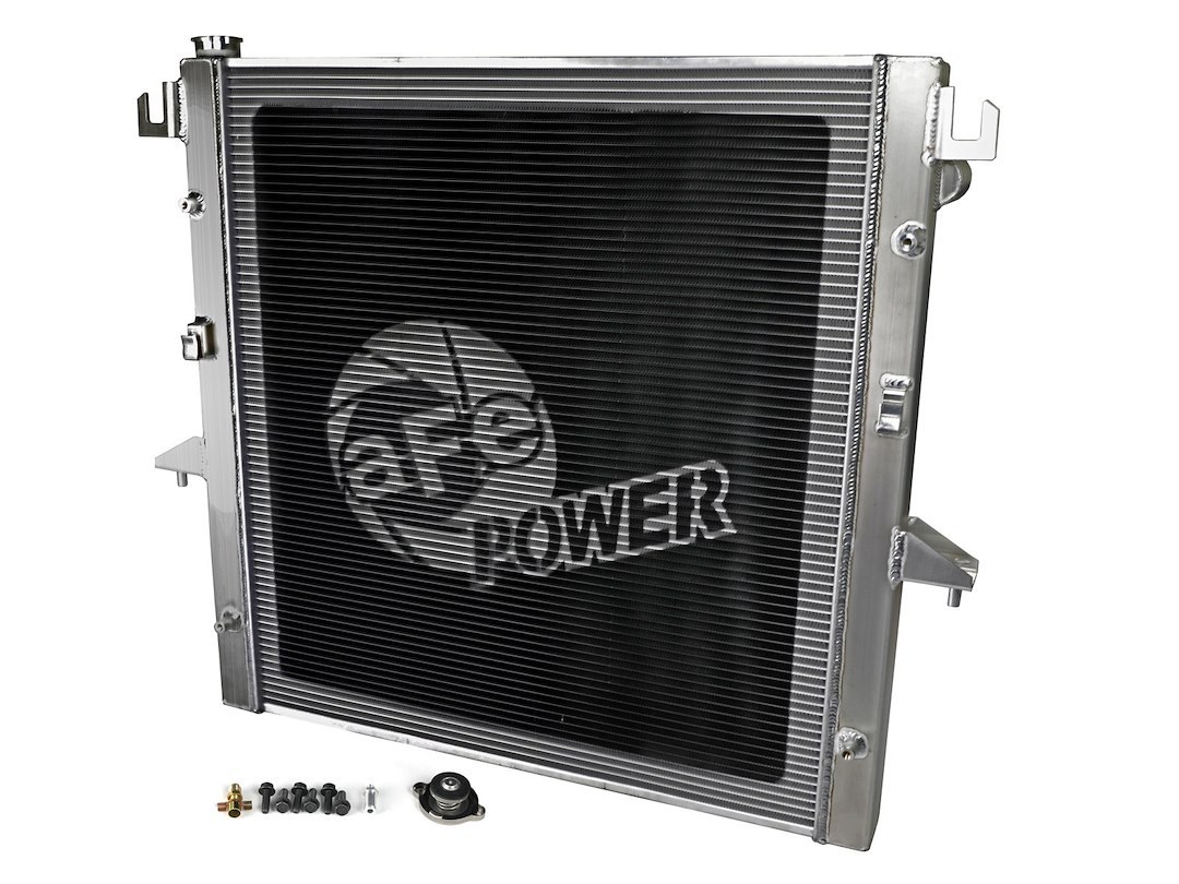 aFe Power Radiator, Blade Runner, Aftermarket Replacement, 2 Inch Thick Core, Brushed Aluminum with Afe Logo – 46-52061