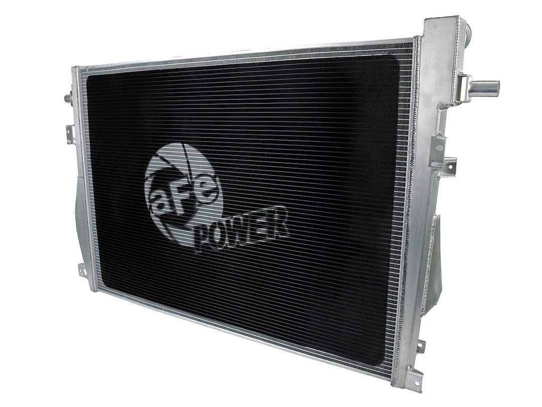 aFe Power Radiator, Blade Runner, Aftermarket Replacement, 2 Inch Thick Core, Brushed Aluminum with Afe Logo – 46-52131