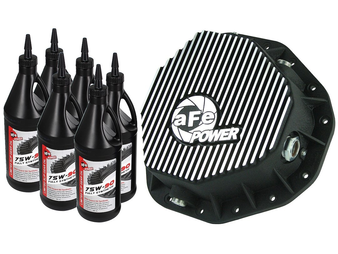 aFe Power Differential Cover, Pro Series, Chrysler 11-1/2 Inch, 14 Bolt, Without Girdle, With Fill Plug, With Drain Plug – 46-70092-WL