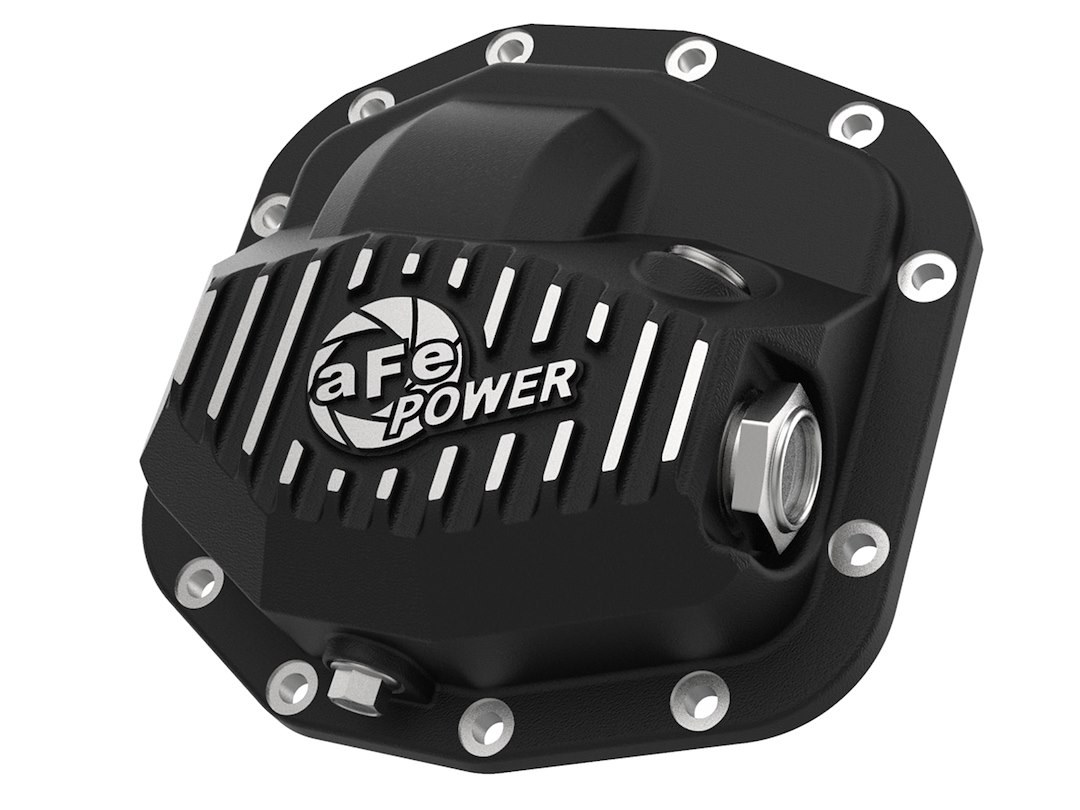 aFe Power Differential Cover, Street Series, Jeep Dana M186-12, 12 Bolt, With Fill Plug, With Drain Plug, Black Powder Coated – 46-71010B