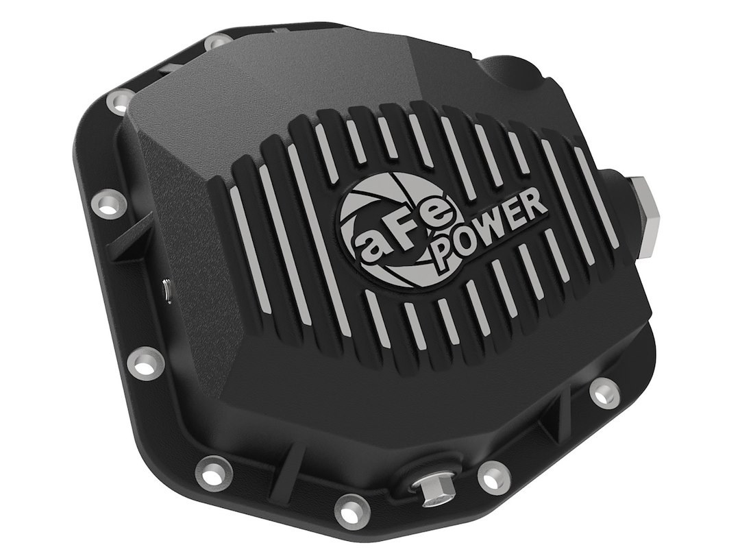 aFe Power Differential Cover, Pro Series, Dana M220, 12 Bolt, Without Girdle, Magnetic Drain Plug, With Fill Plug, Powder Coated, Black – 46-71291B