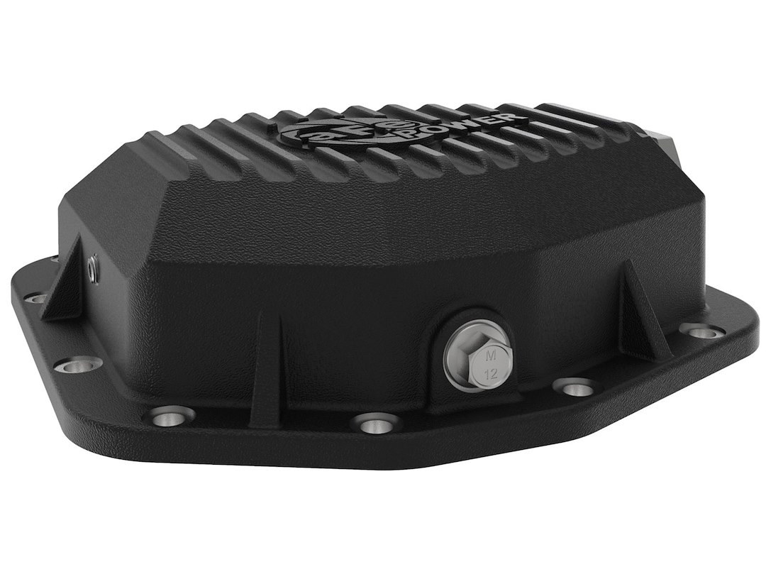 aFe Power Differential Cover, Pro Series, Dana M220, 12 Bolt, Without Girdle, Magnetic Drain Plug, With Fill Plug, Powder Coated, Black – 46-71291B