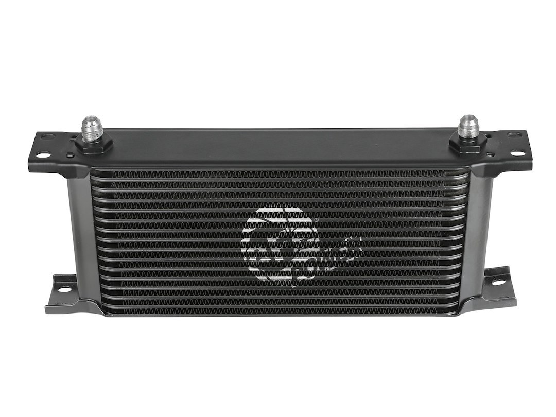 aFe Power Fluid Cooler, Blade Runner, Transmission Oil, Temperature Reductions of Up to 30° F, With 1/2 Inch Oil Hoses, Black – 46-80005