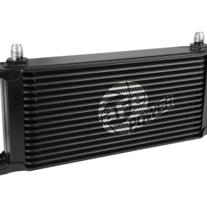 aFe Power Fluid Cooler, Blade Runner, Transmission Oil, Temperature Reductions of Up to 30° F, With 1/2 Inch Oil Hoses, Black – 46-80005