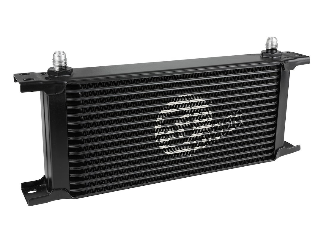 aFe Power Fluid Cooler, Blade Runner, Transmission Oil, Temperature Reductions of Up to 30° F, With 1/2 Inch Oil Hoses, Black – 46-80005