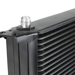 aFe Power Fluid Cooler, Blade Runner, Transmission Oil, Temperature Reductions of Up to 30° F, With 1/2 Inch Oil Hoses, Black – 46-80005