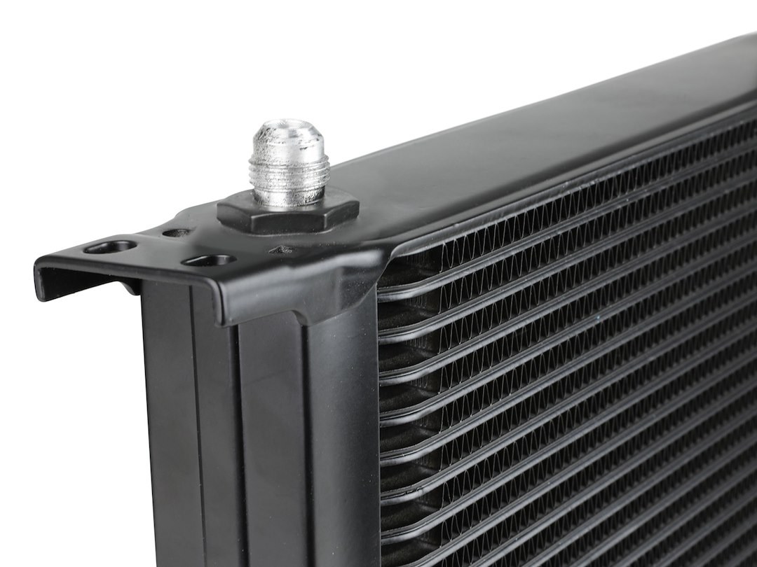 aFe Power Fluid Cooler, Blade Runner, Transmission Oil, Temperature Reductions of Up to 30° F, With 1/2 Inch Oil Hoses, Black – 46-80005