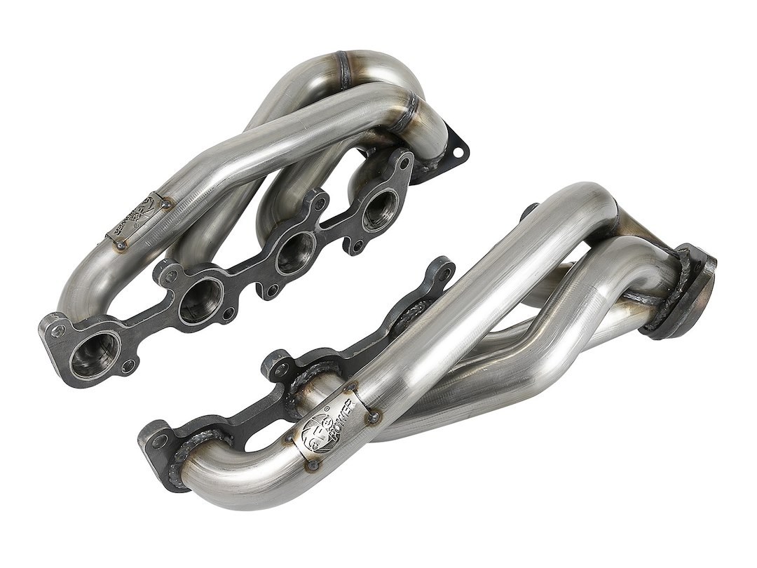 aFe Power Exhaust Header, Twisted Steel, Equal Length 1-5/8 Inch Primary Tubes, 1-5/8 Inch Thick Machined Flange, Brushed Stainless Steel – 48-33025-1