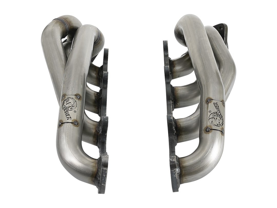 aFe Power Exhaust Header, Twisted Steel, Equal Length 1-5/8 Inch Primary Tubes, 1-5/8 Inch Thick Machined Flange, Brushed Stainless Steel – 48-33025-1