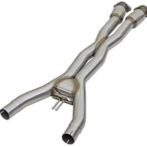 aFe Power Exhaust Crossover Pipe, Mach Force Xp X Pipe, Aluminized Steel, 3 Inch, With Converters – 48-34129-YC