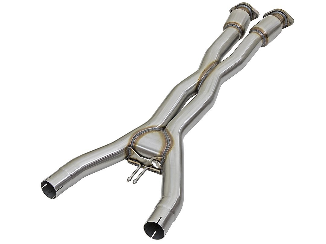 aFe Power Exhaust Crossover Pipe, Mach Force Xp X Pipe, Aluminized Steel, 3 Inch, With Converters – 48-34129-YC