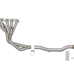 aFe Power Exhaust Header, Twisted Steel, 1-3/4 Inch Primary Tubes, 3/8 Inch Thick Flange, 2-1/2 Inch Collector Pipes, Not 50 State Legal – 48-36109-YC