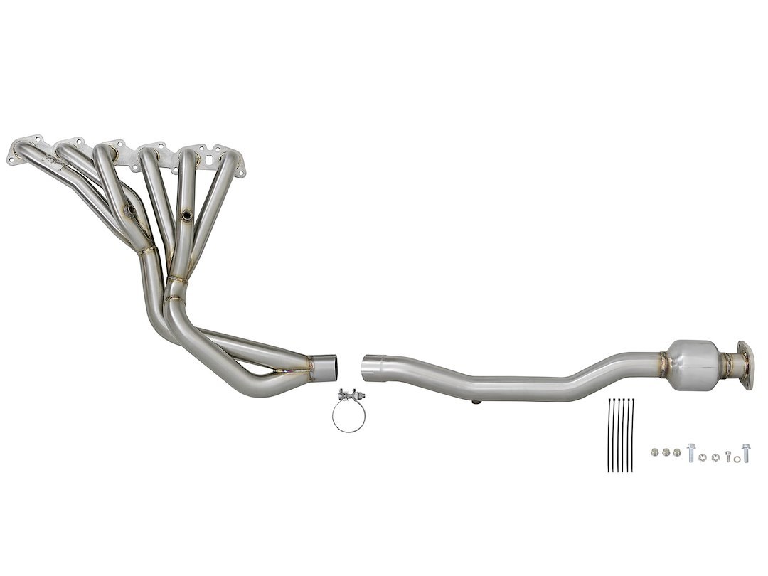 aFe Power Exhaust Header, Twisted Steel, 1-3/4 Inch Primary Tubes, 3/8 Inch Thick Flange, 2-1/2 Inch Collector Pipes, Not 50 State Legal – 48-36109-YC