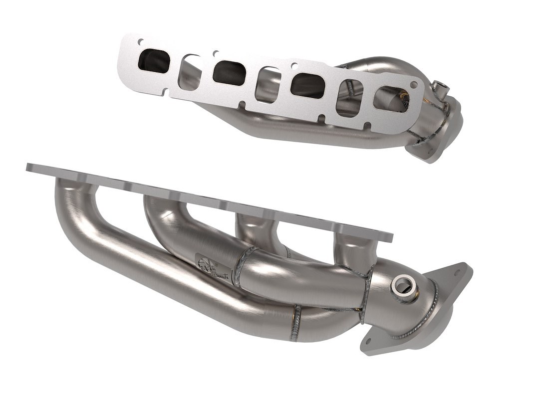 aFe Power Exhaust Header, Twisted Steel, 1-7/8 to 3 Inch Primary Tubes, 4-TO-1 Mitered Merge Collectors, Not 50 State Legal – 48-38031
