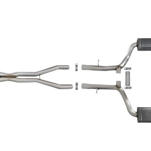 aFe Power Exhaust System Kit, Mach Force Xp Cat Back System, Stainless Steel, With Mufflers, 3 Inch Pipe Diameter – 49-32060