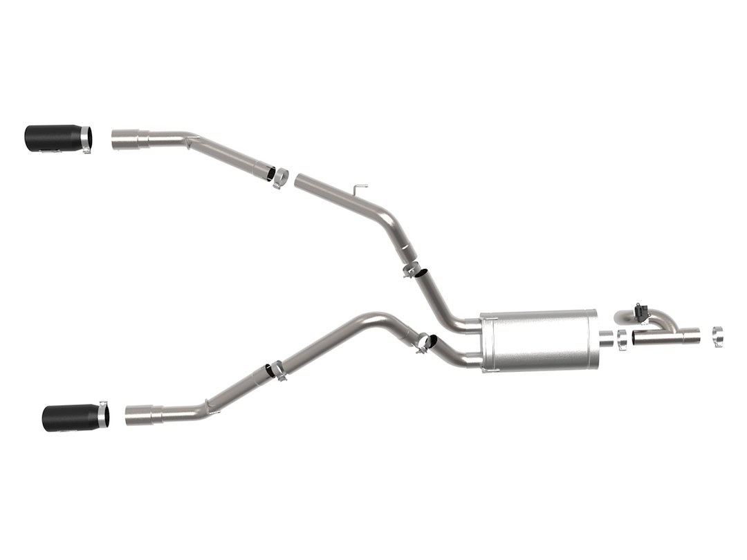 aFe Power Exhaust System Kit, Gemini Xv Cat-Back System, Stainless Steel, With Muffler, 3 Inch Pipe Diameter – 49-32083-B