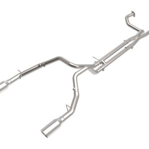 aFe Power Exhaust System Kit, Vulcan Cat-Back System, Stainless Steel, With Muffler, 3 Inch to 3-1/2 Inch Pipe Diameter – 49-32084-P