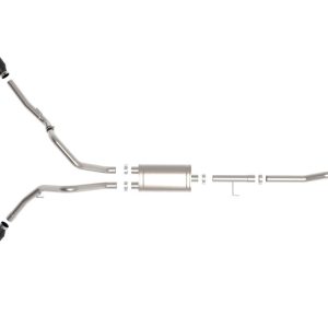 aFe Power Exhaust System Kit, Vulcan Cat-Back System, Stainless Steel, With Muffler, 3 Inch Pipe Diameter, Single Exhaust with Dual Exit – 49-33126-B