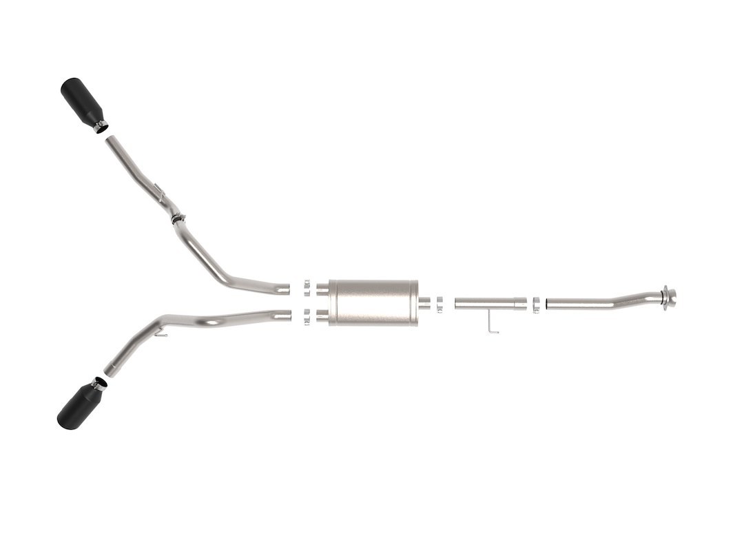 aFe Power Exhaust System Kit, Vulcan Cat-Back System, Stainless Steel, With Muffler, 3 Inch Pipe Diameter, Single Exhaust with Dual Exit – 49-33126-B